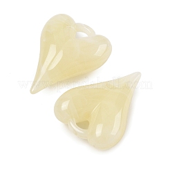 アクリルパーツ  ハート  ライトゴールデンロッドイエロー  27x20.5x8.5mm  穴：3x3mm&nbsp;OACR-M025-01D