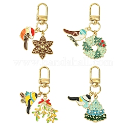 Birds Theme Alloy Enamel Pendant Decoration&nbsp;KEYC-YW00153-01