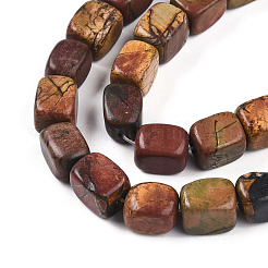 Natural Polychrome Jasper/Picasso Stone/Picasso Jasper Beads Strands&nbsp;G-T140-60B