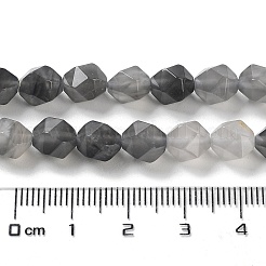 天然石クラウディクォーツビーズ連売り  多面カット  スターカットラウンドビーズ  7.5~8.5x7~8x7~8mm  穴：1.4mm  約48~49個/連  14.76~15.08インチ（37.5~38.3cm）&nbsp;G-G030-A05-01