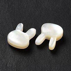 ナチュラルホワイトシェルビーズ  兎  ホワイト  9x7x3mm  穴：0.9mm&nbsp;SHEL-G014-12