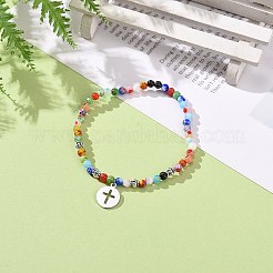201 Stainless Steel Charm Stretch Bracelets for Halloween&nbsp;BJEW-JB05975-02