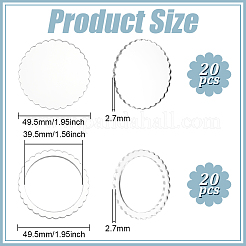 透明アクリルクリアブランクバッジ1セット  フラットラウンド  49.5x2.7mm  内径：29.5mm  40個/セット&nbsp;AJEW-BC0008-07B