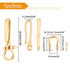 U-Shaped Brass Key Hook Shanckle Clasps&nbsp;KK-PH0004-97B