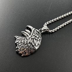クールイーグル304ステンレススチールペンダントネックレス  男性用パンク レトロ アクセサリー ジュエリー  ステンレス鋼色&nbsp;CE4495