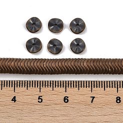 電気めっき合成非磁性ヘマタイト ビーズ 連売り  ウェーブディスク  コー​​ヒーメッキ  6x1.5mm  穴：1mm  約330個/連  15.75''（40センチメートル）&nbsp;G-H020-M01-22
