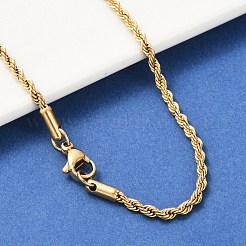 Unisex PVD Vacuum Plating 304 Stainless Steel Rope Chain Necklaces&nbsp;STAS-D0002-33G