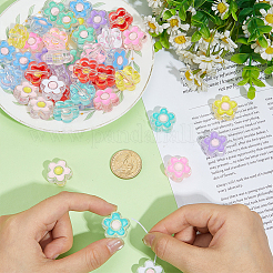 90Pcs 9 Colors Transparent Acrylic Enamel Beads&nbsp;OACR-PH0004-77