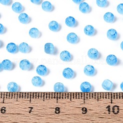 ドローベンチスタイルのキャットアイビーズ  ラウンド  ディープスカイブルー  4mm  穴：1mm  約7500個/ポンド&nbsp;CE-T003-02A-03