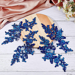 2Pairs Leaves Polyester Embroidery Ornaments Accessories&nbsp;DIY-GF0014-46B