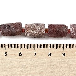 天然石ストロベリークォーツビーズ連売り  直方体の  シードビーズで  艶消し  14~15x8.5~9.5x8~9.5mm  穴：0.9~1mm  約24個/連  15.51~15.87''（39.4~40.3センチメートル）&nbsp;G-L552R-02