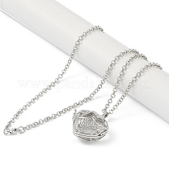 Brass with Rhinestone Pendant Necklaces&nbsp;NJEW-G089-02B-P