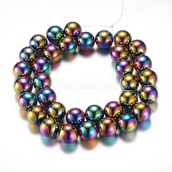 Electroplate Magnetic Synthetic Hematite Bead Strands&nbsp;G-A165A-12mm-01