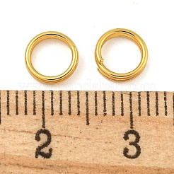 真鍮スプリットリング  ダブルループ丸カン  18KGP本金メッキ  6x2mm  内径：5mm  単線：0.7mm  170個/ 20g&nbsp;KK-N254-37G