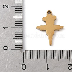 クリスマステーマ 304ステンレススチールエナメルペンダント  18KGP本金メッキ  かかし  16x12x1.5mm  穴：1.4mm&nbsp;STAS-K312-04L-G