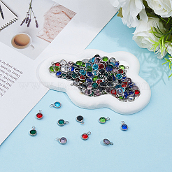 112Pcs 8 Colors 304 Stainless Steel with Glass Charms&nbsp;STAS-HS0001-04