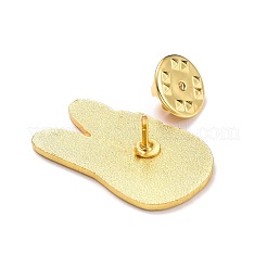 花のエナメルピンとウサギ  バックパック服用動物合金エナメルブローチ  ゴールドカラー  シャンパンイエロー  30x18x9.5mm  ピン：1mm。&nbsp;JEWB-O005-I01