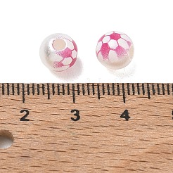 Sports Printed ABS Plastic Beads&nbsp;PL-CBA1C22-07