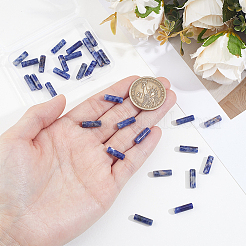 1連売り天然ソーダライトビーズ連売り  コラム  13~14x4mm  穴：1mm  約30個/連  15.9インチ（40.5cm）&nbsp;G-PA0002-21