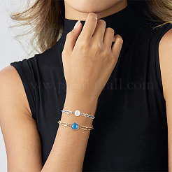 6Pcs 3 Style 304 Stainless Steel Cross Link Chain Bracelet Making&nbsp;AJEW-TA00051