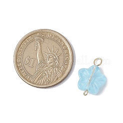 20Pcs Glass Flower Connector Charms&nbsp;PALLOY-JF03140