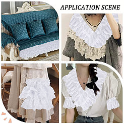 5 Yards 3-Layer Pleated Polyester Chiffon Lace Trim&nbsp;OCOR-WH0082-01A