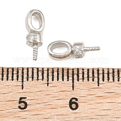 Brass Micro Pave Cubic Zirconia Screw Eye Peg Bails&nbsp;CU-CBA3901-02P