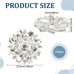 20Pcs Alloy Rhinestone Shank Buttons&nbsp;BUTT-ME0001-27