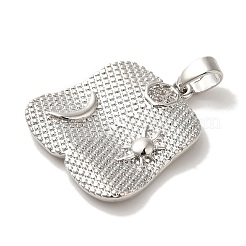 Rack Plating Brass Micro Pave Cubic Zirconia Pendants&nbsp;KK-U027-23P