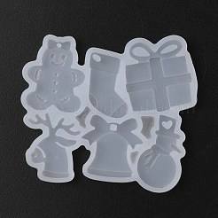 Christmas Snowman/Gift Box/Bell DIY Pendant Silicone Molds&nbsp;DIY-TAC0012-75