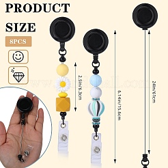 8Pcs Alloy & Plastic Beadable Badge Reels&nbsp;AJEW-SZ0002-52A