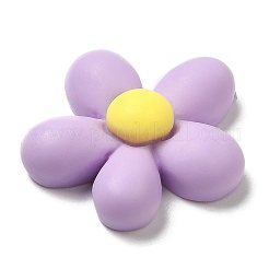 オペーク樹脂カボション  艶消し  花  ライラック  23.5x23.5x7mm&nbsp;CRES-M021-02E
