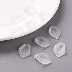 透明つや消しアクリルパーツ  花弁  ホワイト  24x17x4mm  穴：1.8mm&nbsp;MACR-S371-03A-701