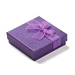 バレンタインデーのギフトボックス厚紙ブレスレット箱をパッケージ化  パープル  9x9x2.7cm&nbsp;X-BC148-04
