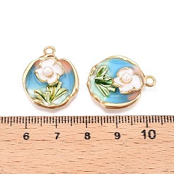 Rack Plating Alloy Enamel Pendants&nbsp;ENAM-N056-413