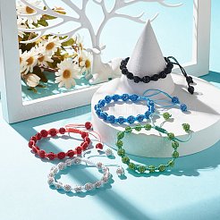 女性のためのスパークリングボールラインストーン編みこみビーズブレスレット  ミックスカラー  内径：2~3 1/8インチ（5.2~8cm）&nbsp;BJEW-JB07703