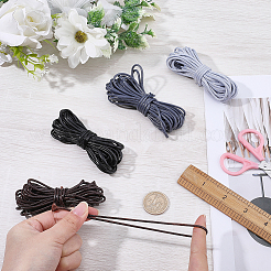 4Pcs 4 Colors Braided Round Waxed Polyester Cords&nbsp;YC-CL0001-04