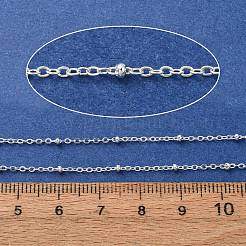 304ステンレススチールアズキチェーン  サテライトチェーン  ハンダ付け  スプールで  銀  1.5x1.3x0.2mm&nbsp;SA-CBA4160-13S