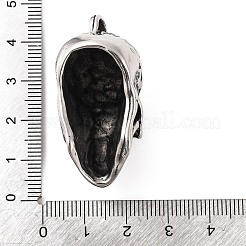 316サージカルステンレスペンダント  スカルチャーム  アンティークシルバー  41.5x20.5x23mm  穴：5x4.5mm&nbsp;STAS-Z073-12AS