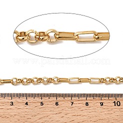 304ステンレススチールフィガロチェーン  溶接されていない  スプールで  イオンプレーティング（ip）  20KGP本金メッキ  5.5x5.5x2mm&nbsp;CHS-K024-03G