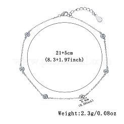 スターリングシルバージルコンサークルジュエリーセットブレスレットネックレスアンクレットエレガントな日常使い&nbsp;ID1679-3