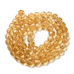 透明ガラスビーズ  ファセット（32ファセット）  ラウンド  砂茶色  10mm  穴：1.8mm  約66~68個/連  24.02~24.13インチ（61~61.3cm）&nbsp;X-EGLA-A035-T10mm-D17