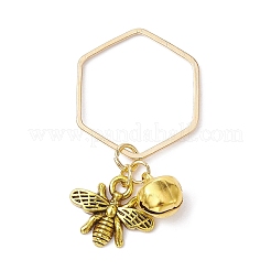 Alloy Bees and Iron Bell Pendant Decoration&nbsp;HJEW-JM01307-01