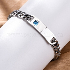 201 Stainless Steel Cuban Link Chain Bracelets&nbsp;BJEW-B078-162P