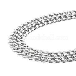 アルミカーブチェーン  溶接されていない  銀色のメッキ  リンク：16.5x13x3.5mm  1m /連&nbsp;CHA-TAC0001-01S