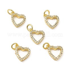 Brass Micro Pave Clear Cubic Zirconia Charms&nbsp;X-KK-E068-VB174
