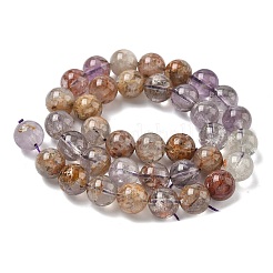 Natural Purple Phantom Quartz Purple Lodolite Quartz Beads Strands&nbsp;G-L644-D01-10mm