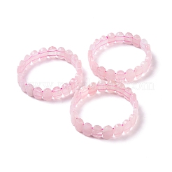 Natural Rose Quartz Oval Beaded Stretch Bracelet&nbsp;G-E010-01N
