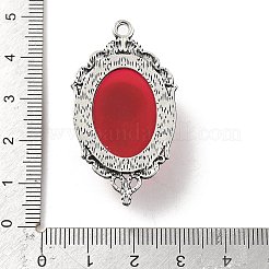 Gothic Style Oval with Skull Alloy Resin Pendants&nbsp;PALLOY-V007-04AS-01