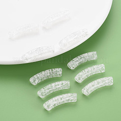 クリアクラックアクリルビーズ  カーブチューブ  ホワイト  32x8x10mm  穴：1.6mm  約330個/500g&nbsp;CACR-S009-001A-NA